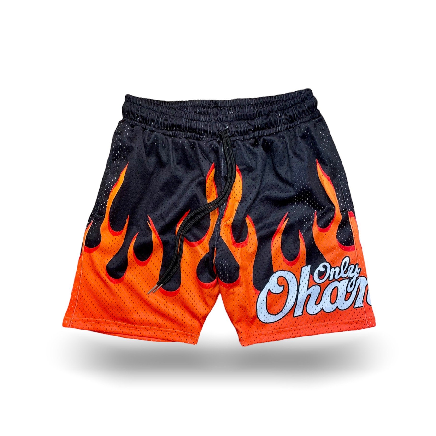 OO Flame Mesh Shorts - Fire — Only Ohana