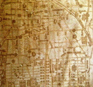 old gold velvet  map fabric