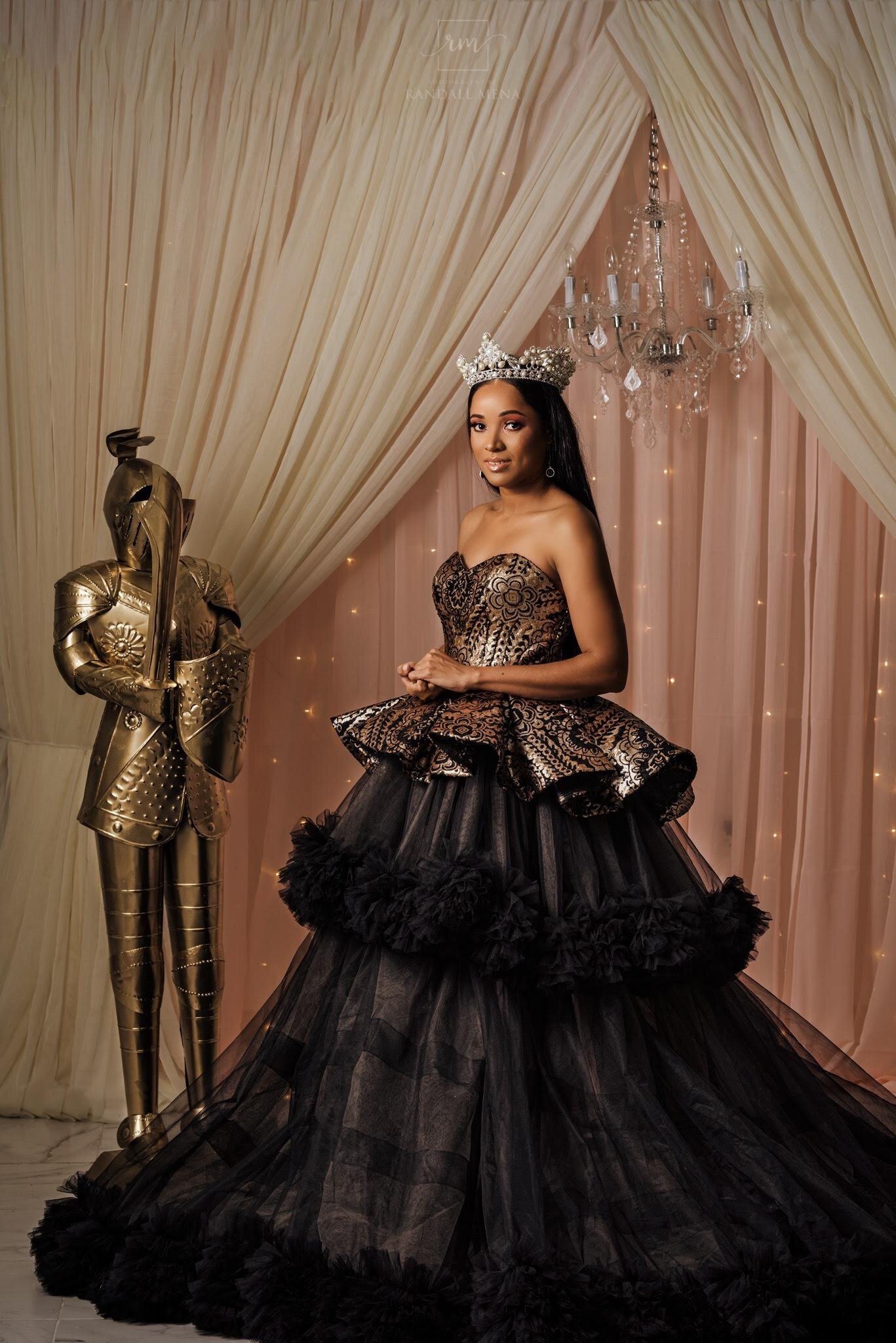 Black and Gold Ball Gown — ALONSO MÁXIMO