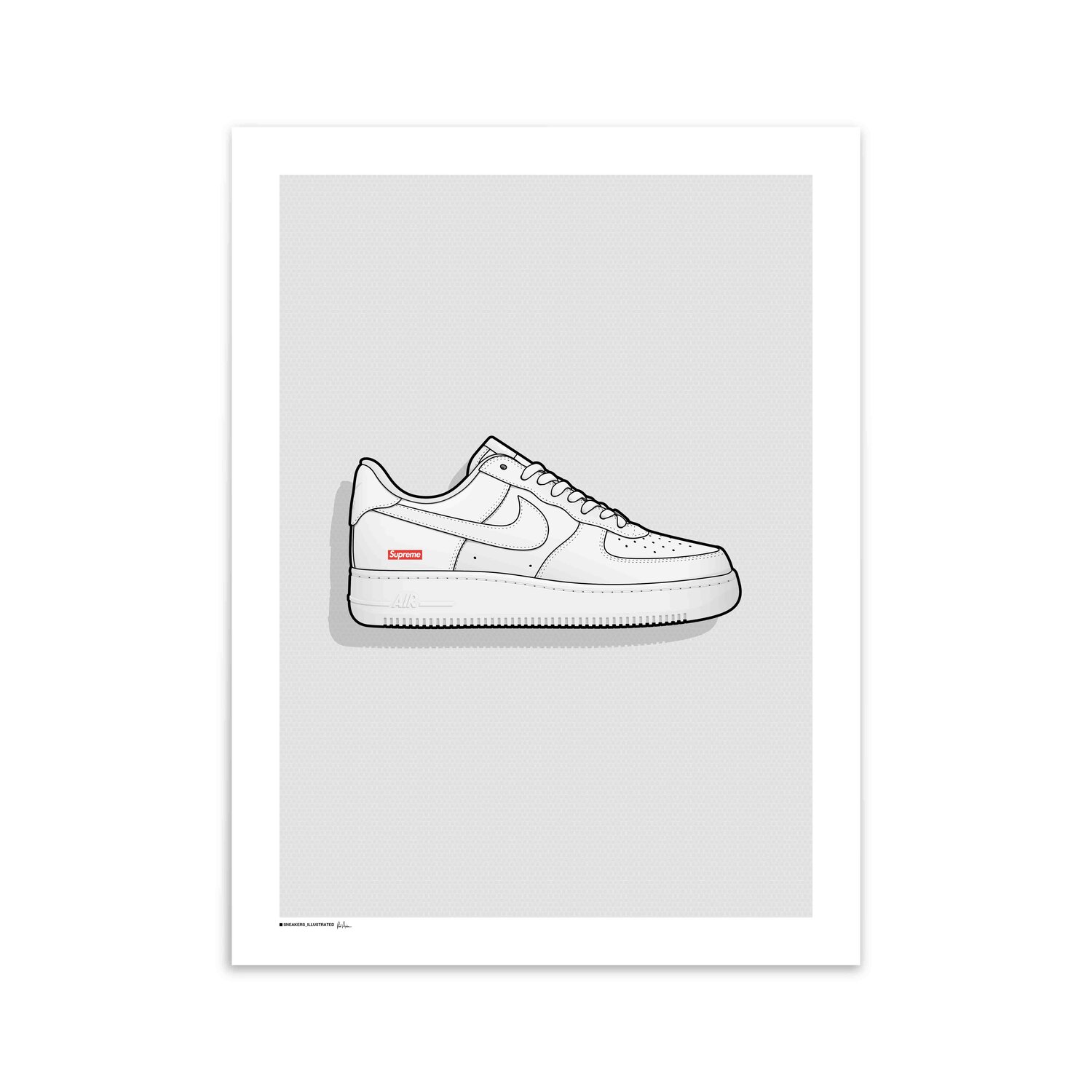 Supreme x Nike Force 1 'White' Poster — Sneakers Illustrated