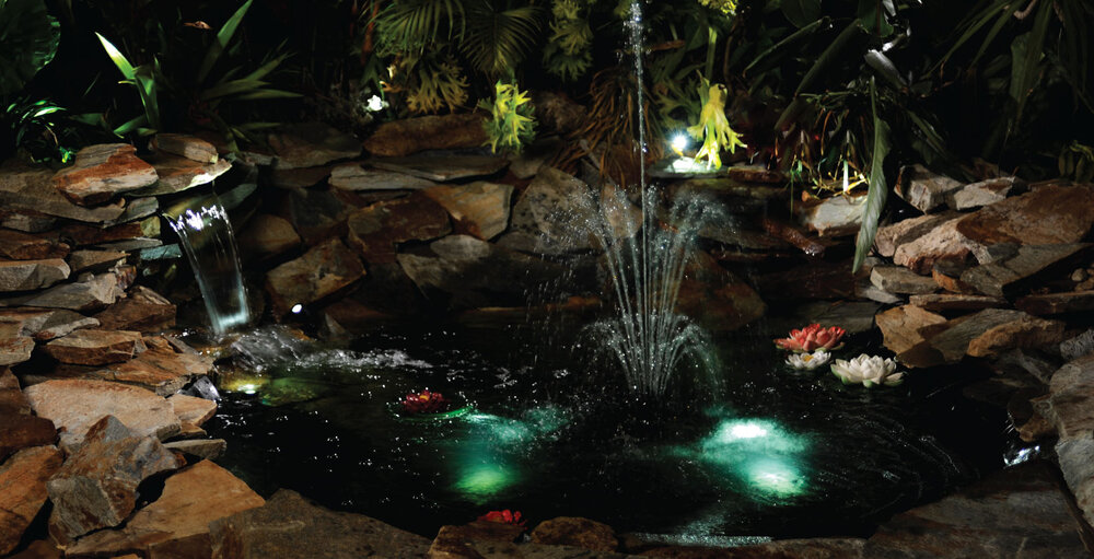 3 Pond Lights Underwater Garden LED Spot Light Sensor Coloured Lenses 