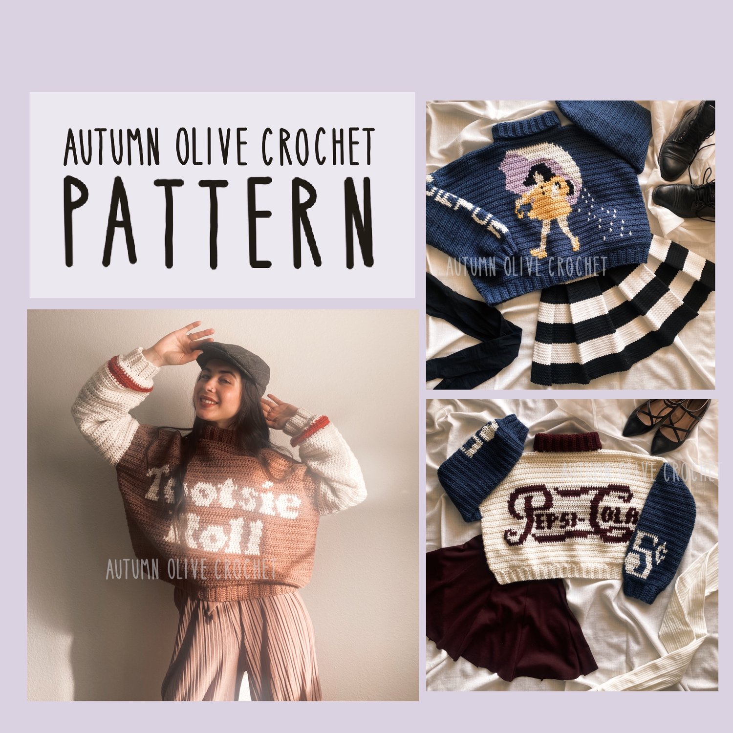 vintage kitchen — autumn crochet sweaters olive pattern