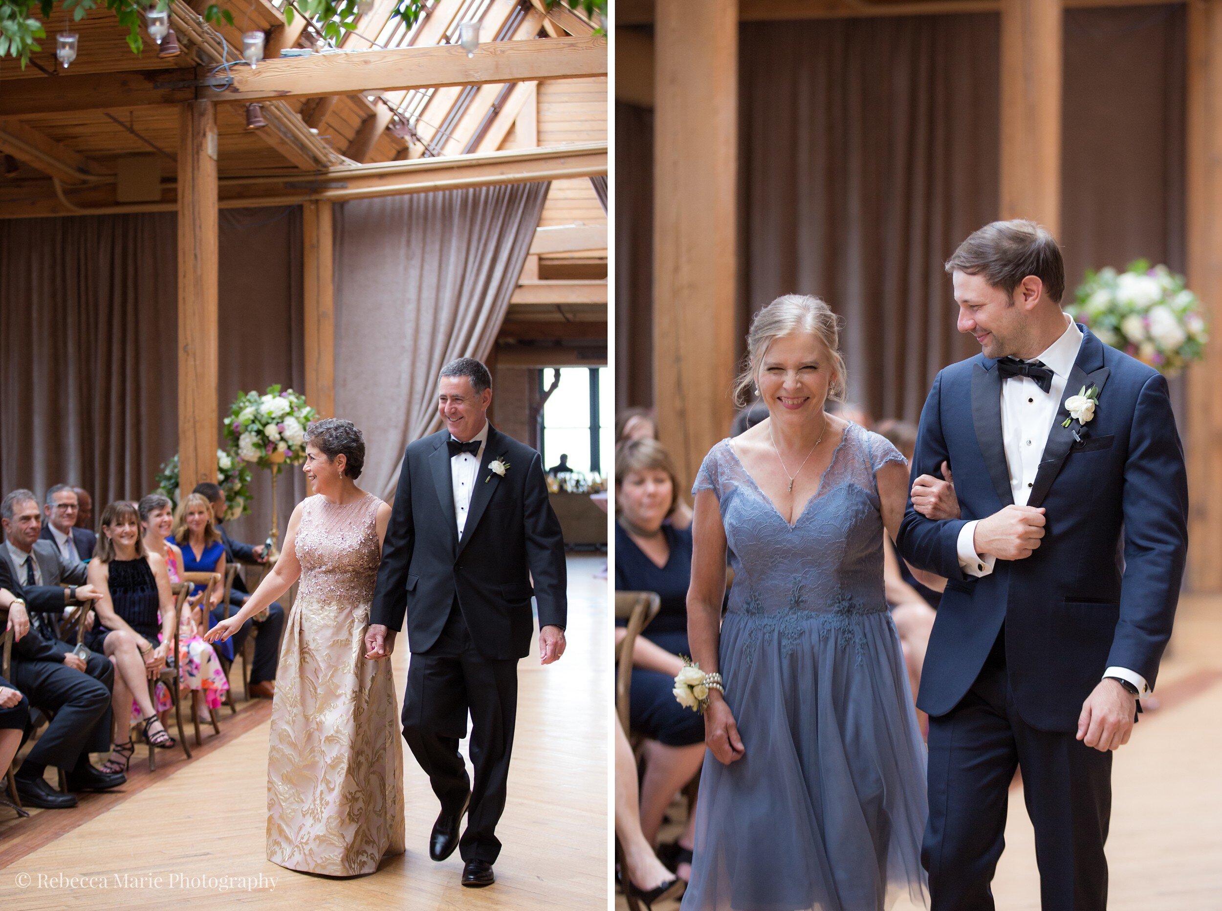 Family processional at indoor Chicago wedding