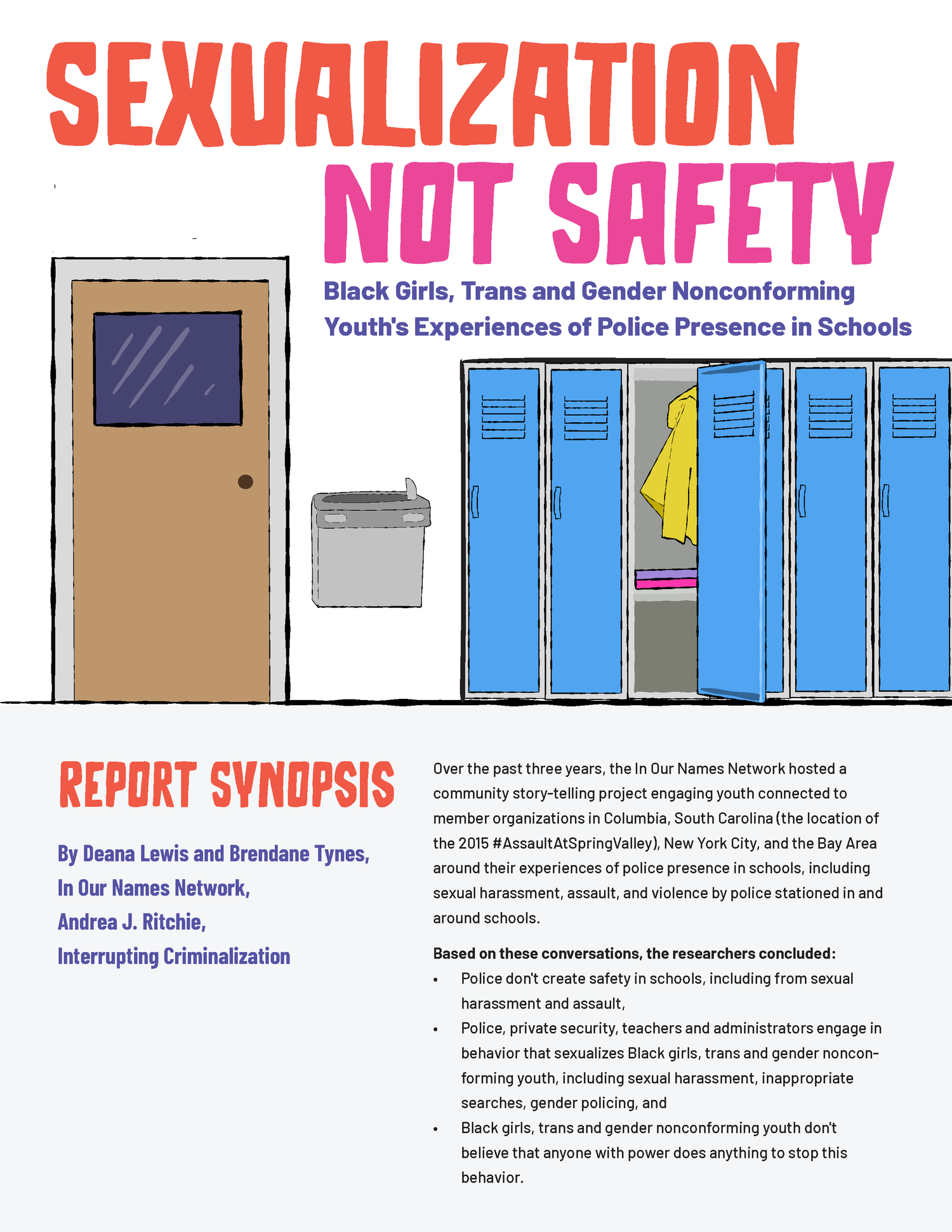 Sexualization Not Safety: Black Girls, Trans, and Gender Nonconforming  Youth's Experiences of Police Presence in Schools: Report Synopsis —  Interrupting Criminalization