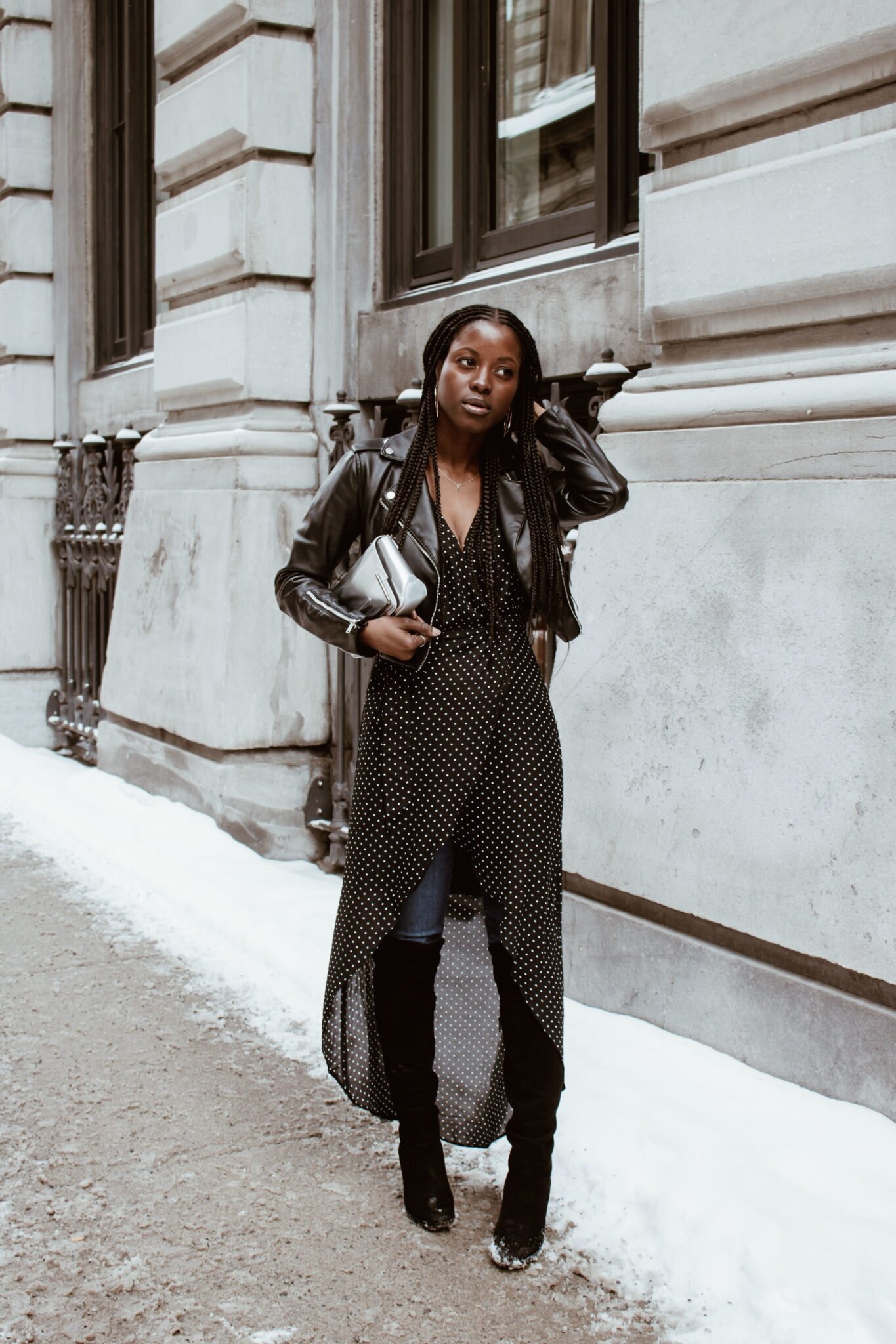 HOW I STYLE A DRESS IN THE WINTER — Petite and Bold