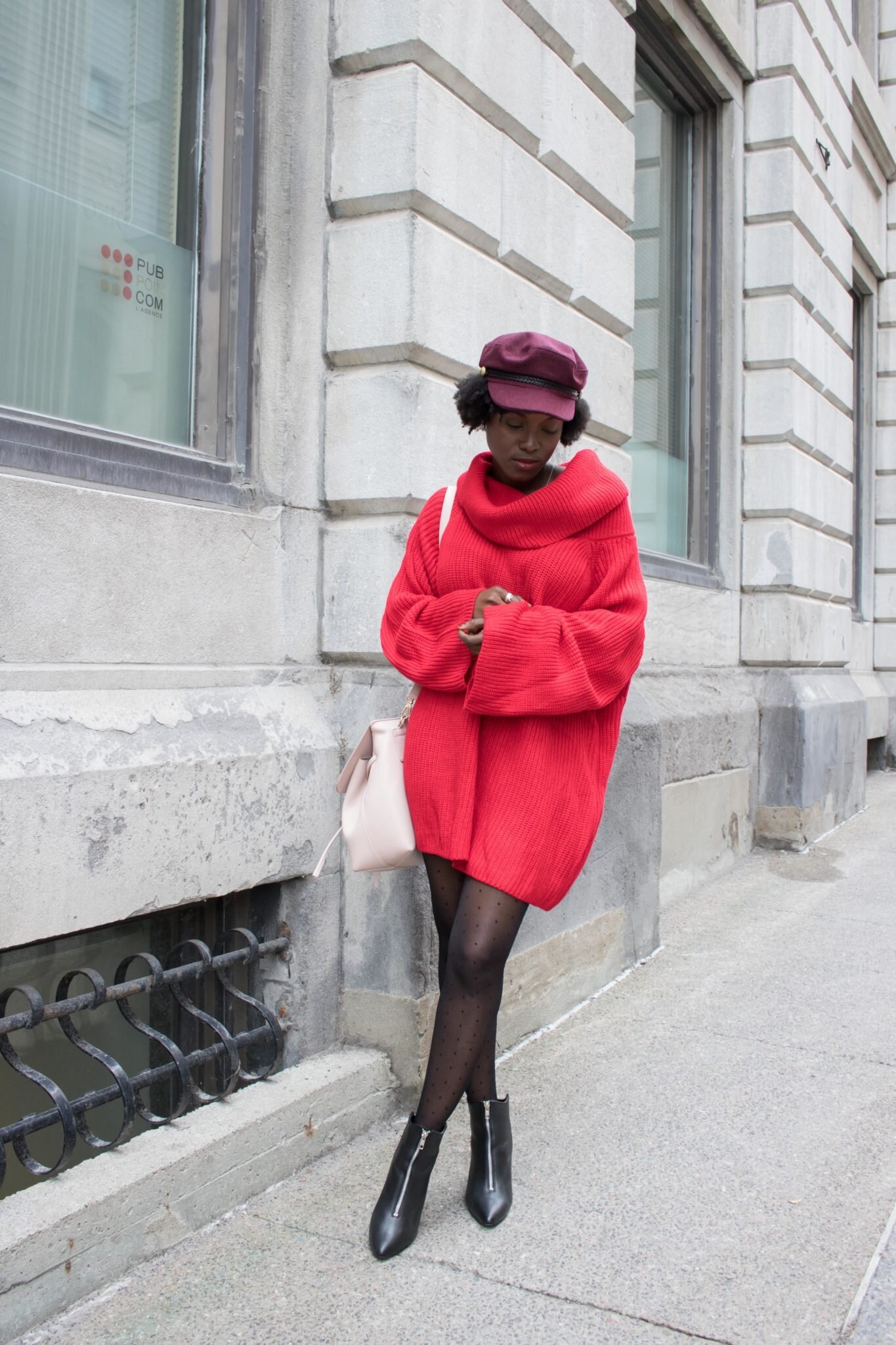Red Sweater dress Petite and Bold