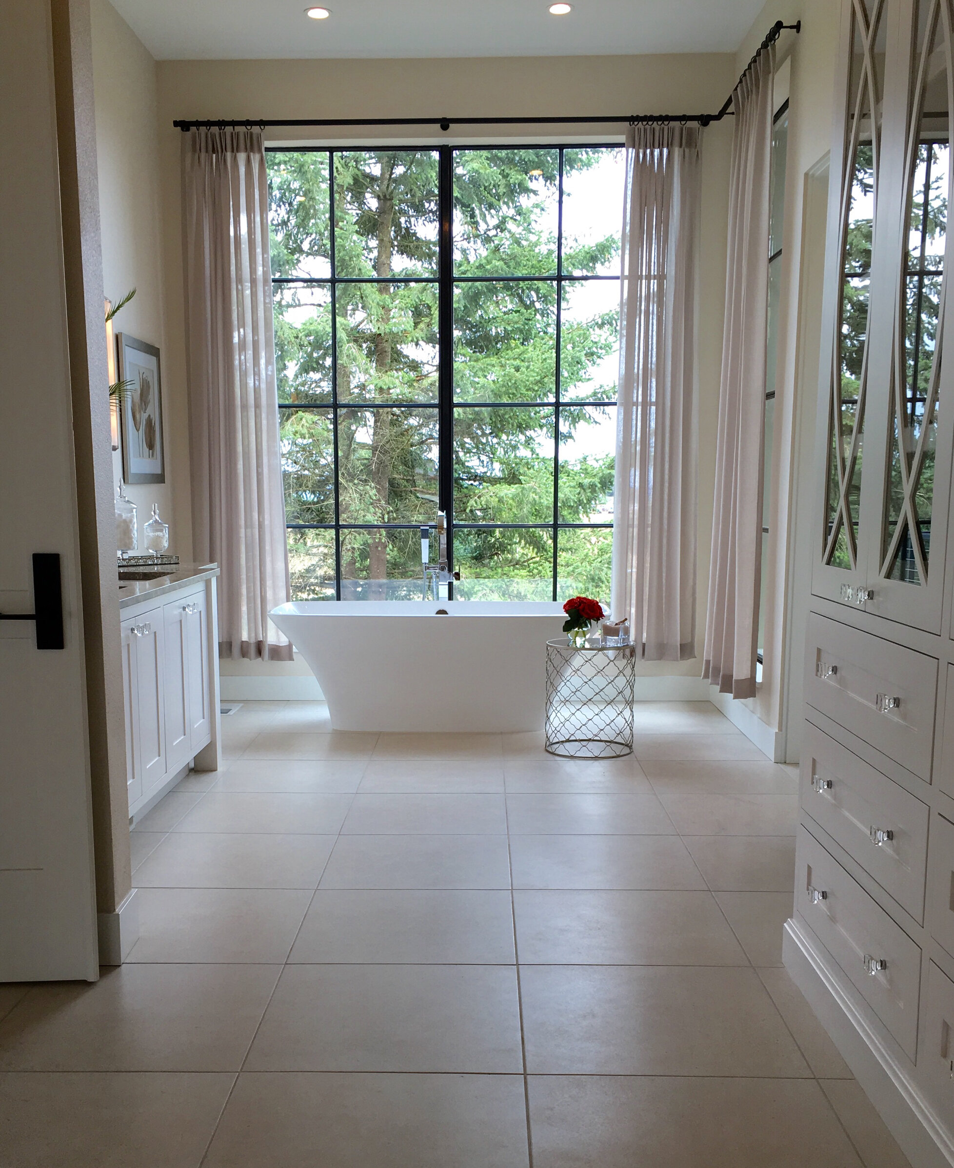 The Master bath is relaxing from the moment you walk in the door.