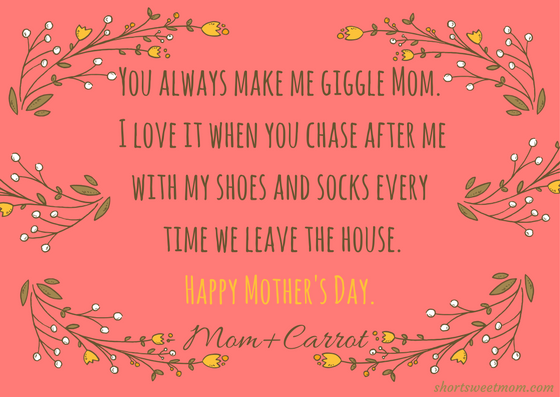 15 Truths of Motherhood told through Honest Mother's Day cards. Visit shortsweetmom.com to see them all. Download your favorite printable honest Mother's Day card for Free.