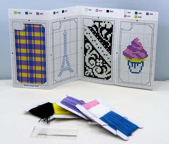 iPhone Cross Stitch Kit Contents from Coats & Clark