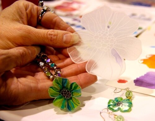 Shrink Plastic Jewelry made with Niji Splash Ink