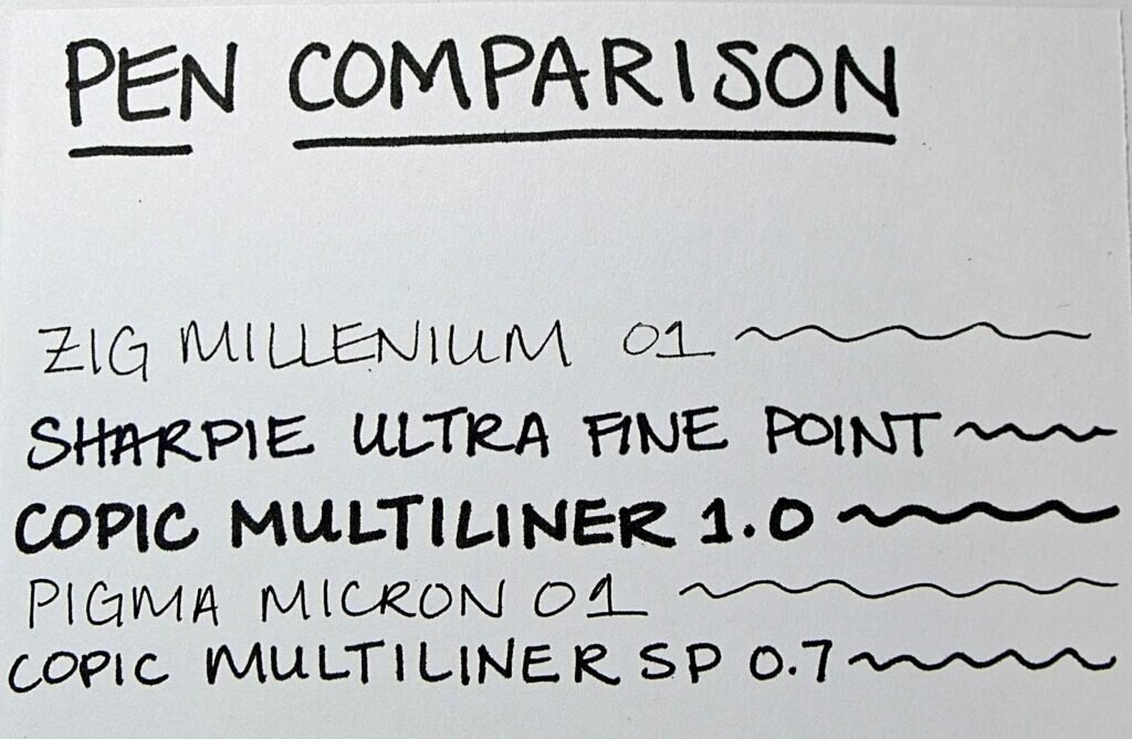 Black Pen Comparison — Craft Critique