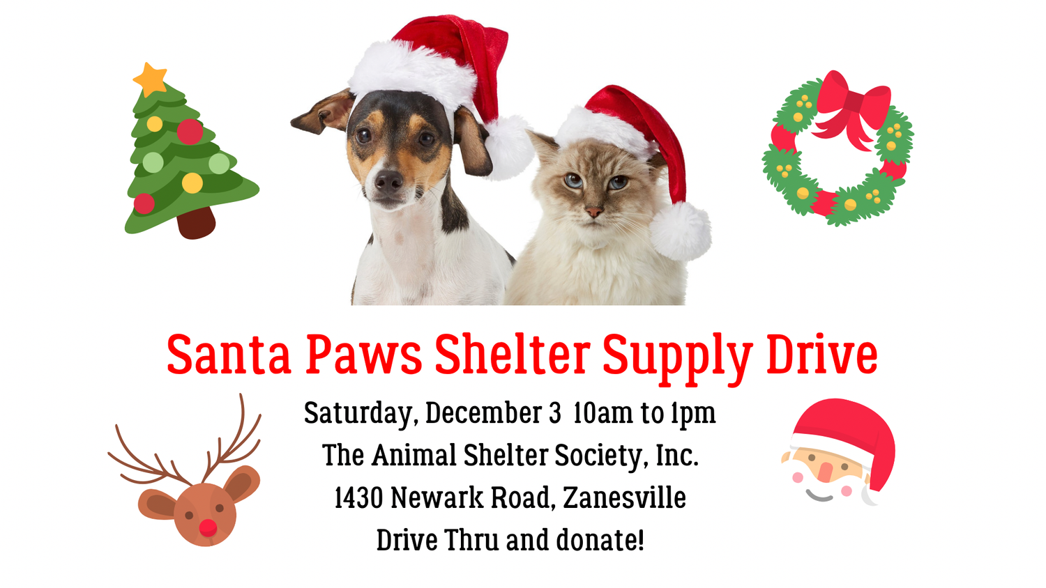 Santa Paws Shelter Supply Drive — The Animal Shelter Society, Inc.