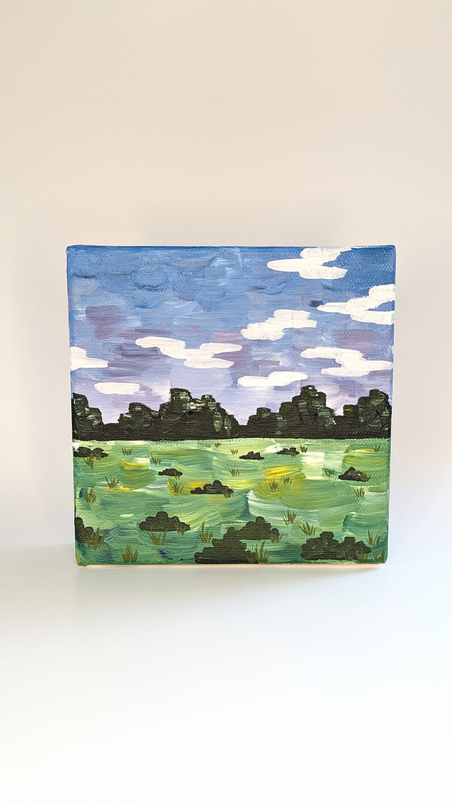 Pastel Colored Prairie Landscape Painting