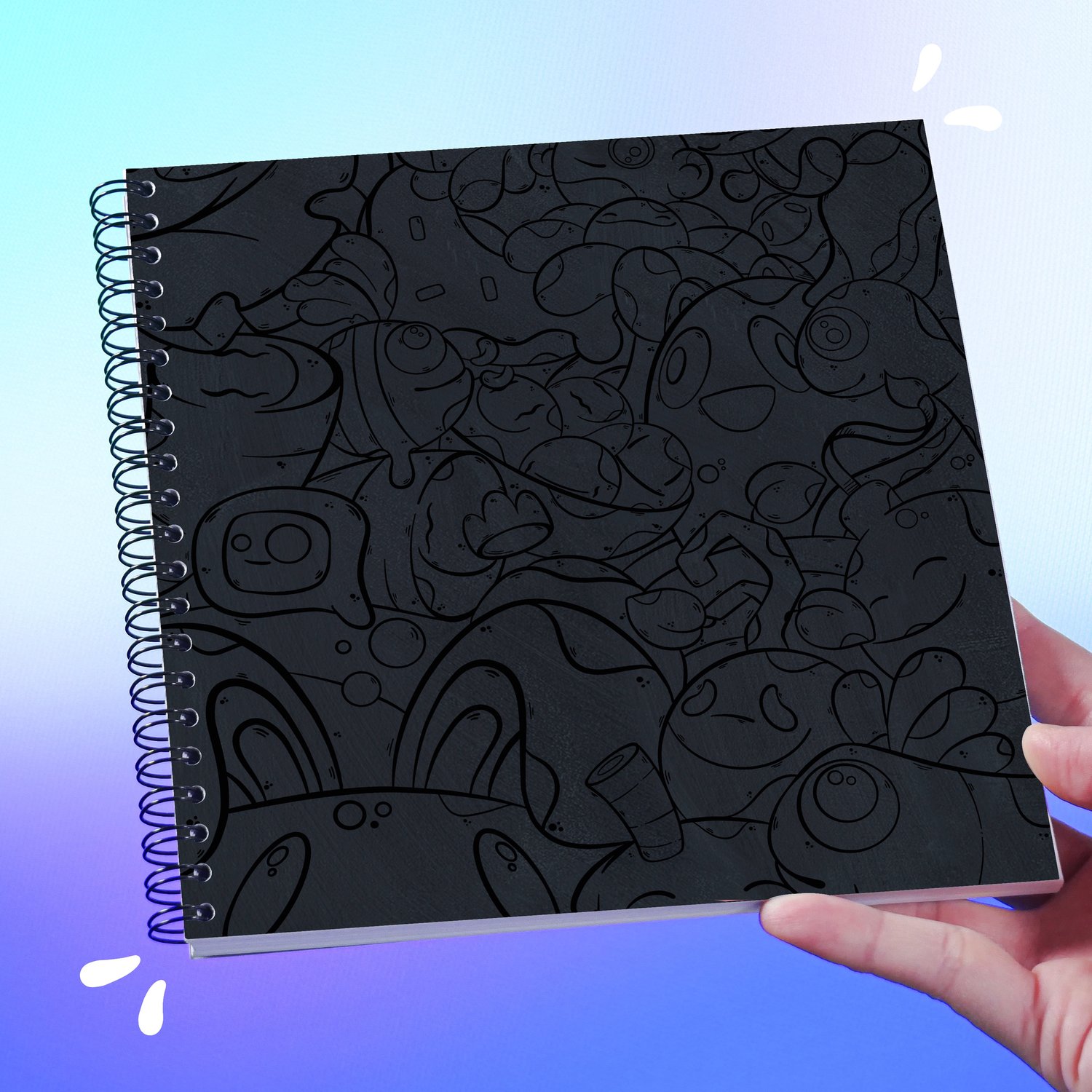 Sketchbook with Black Doodle Cover — Angela Kalokairinou
