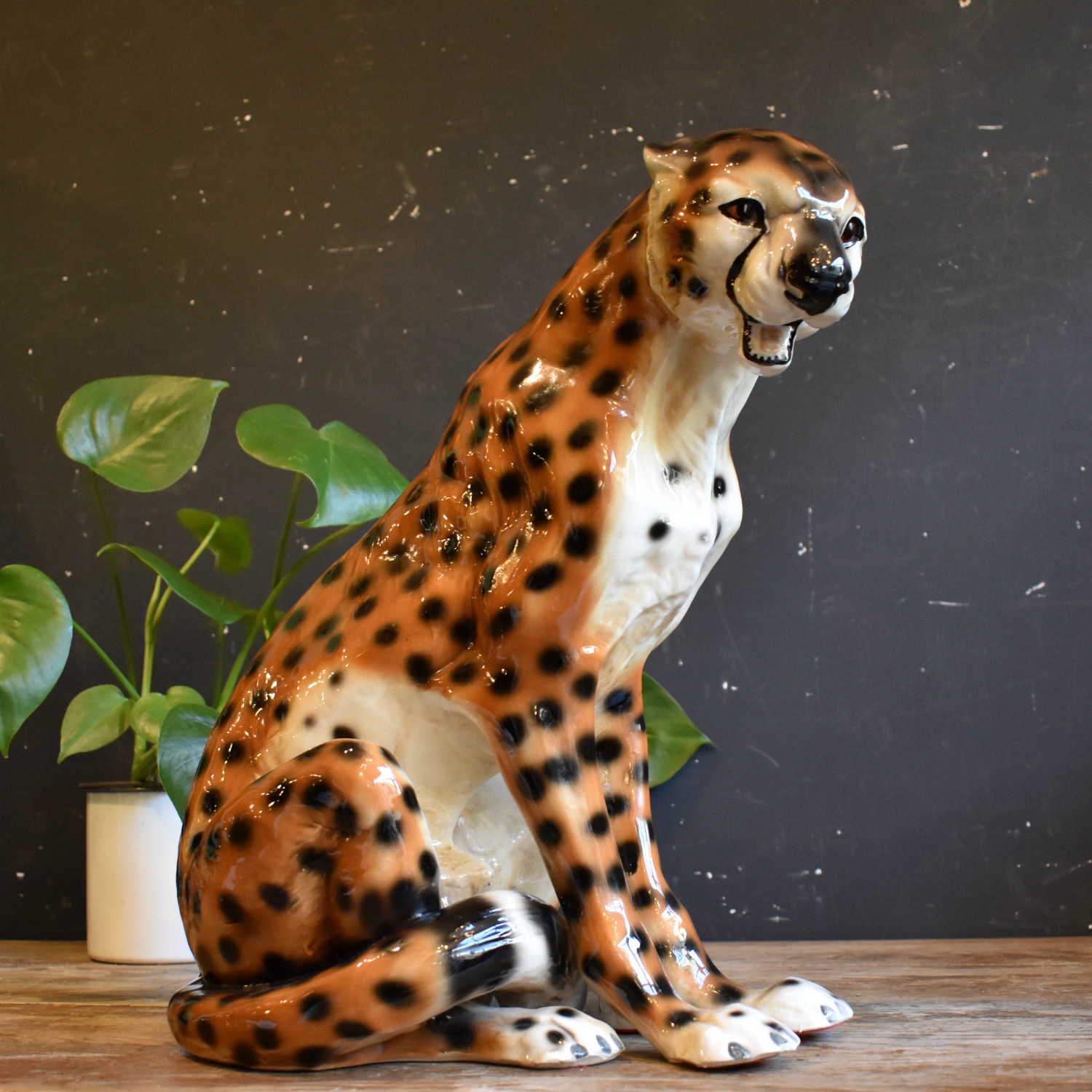 Vintage Ceramic Cheetah Statue — Vintage and Antique Decorative Interiors