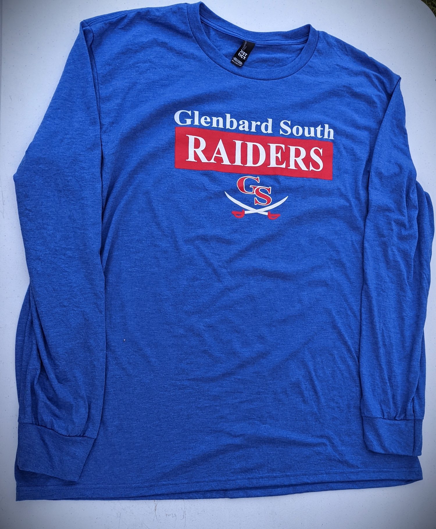 GBS Raiders Long Sleeve Tee Shirt - Blue — Glenbard South Boosters