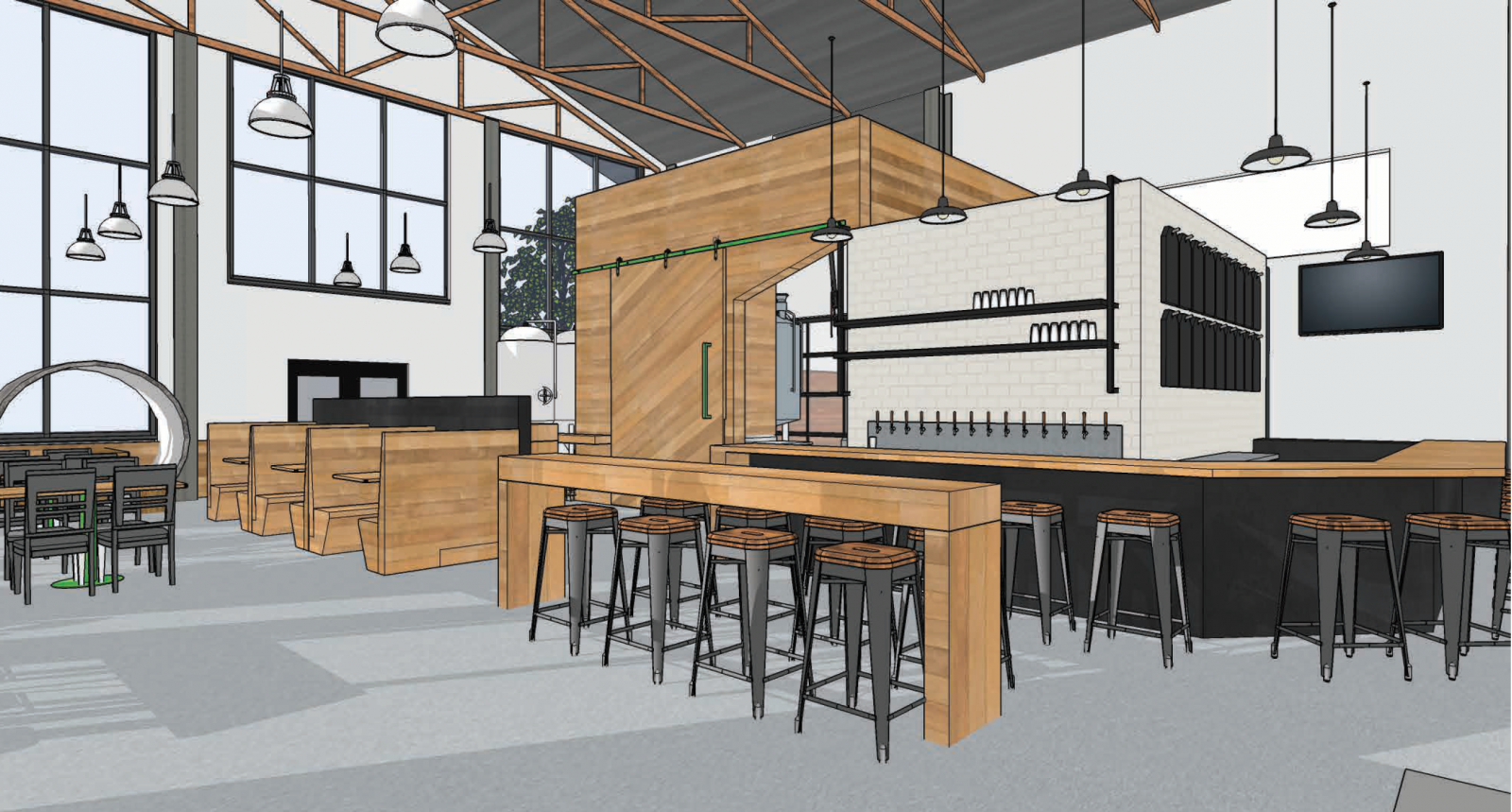 Trouvaille Brewing interior rendering