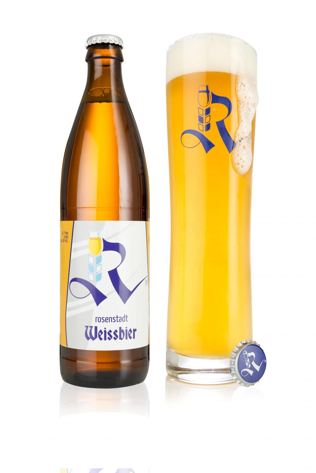 Rosenstadt Weissbier bottle and glass