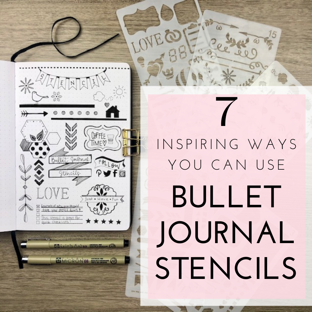 Bullet journal weekly spread using Notebook Therapy Stencils – All
