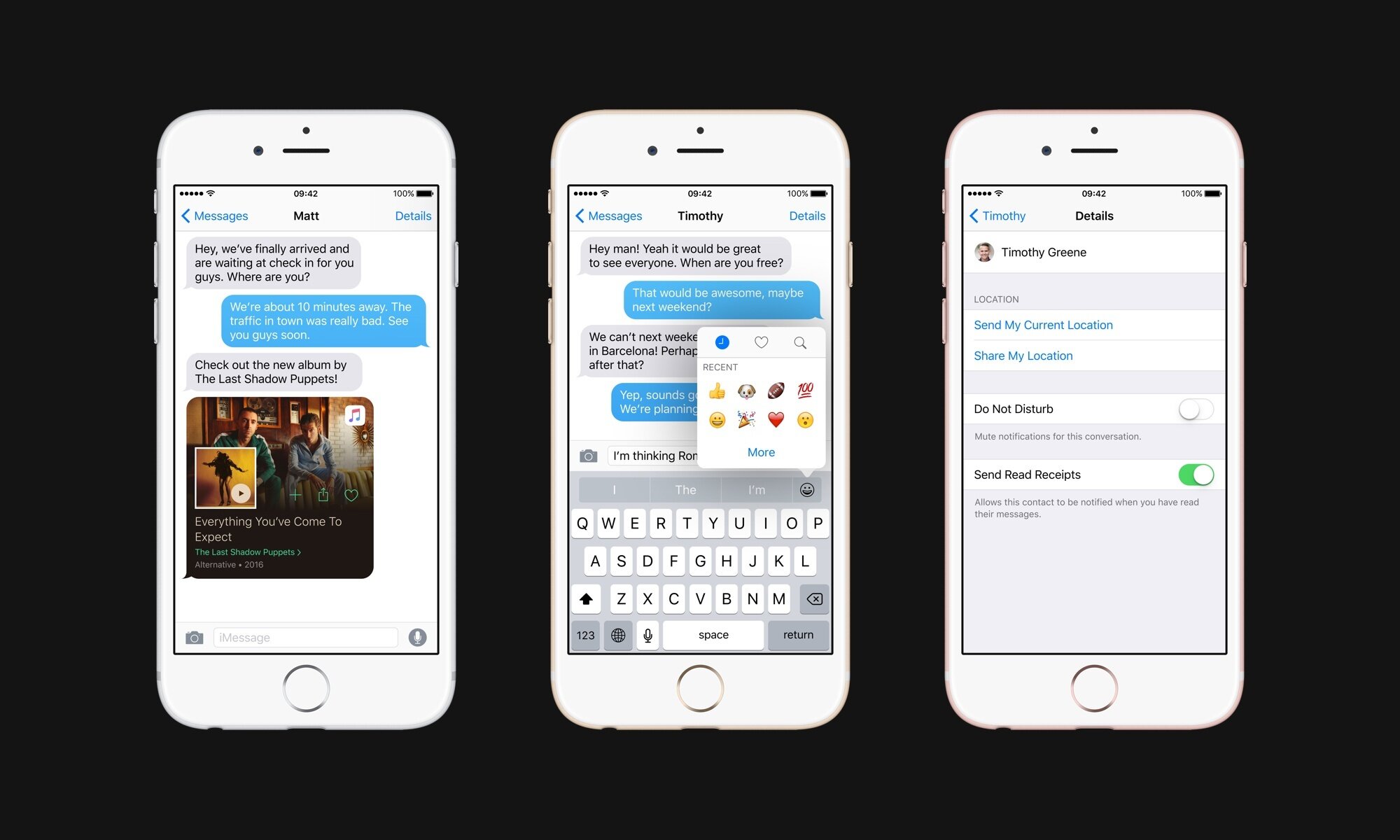 Mensajes mejorados en concepto de iOS 10