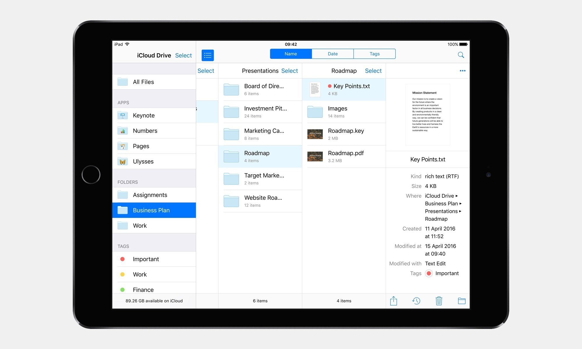 iCloud Drive y manejo de archivos en el concepto de iOS 10