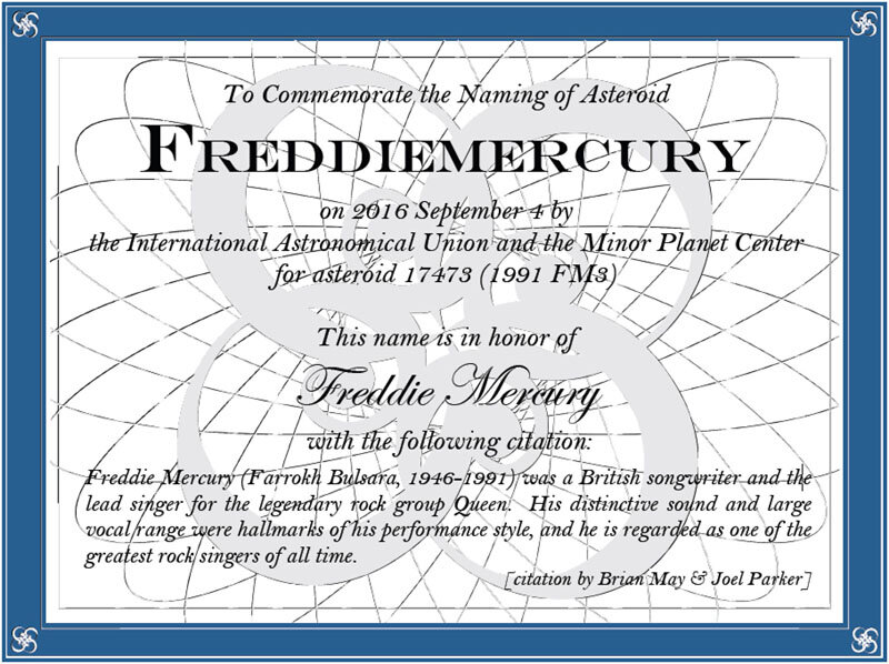 Freddie Mercury Certificado
