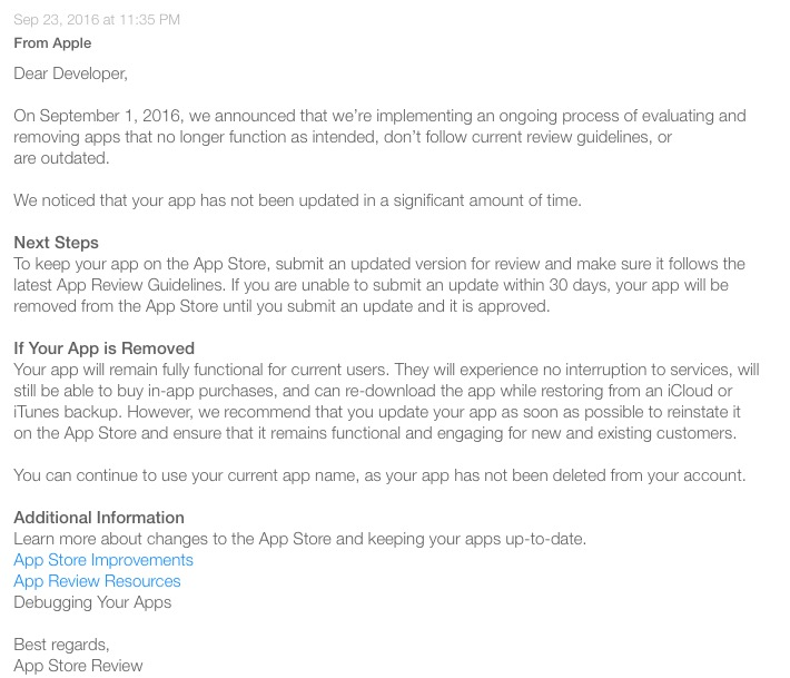 Apple comienza a borrar Apps zombies de la App Store