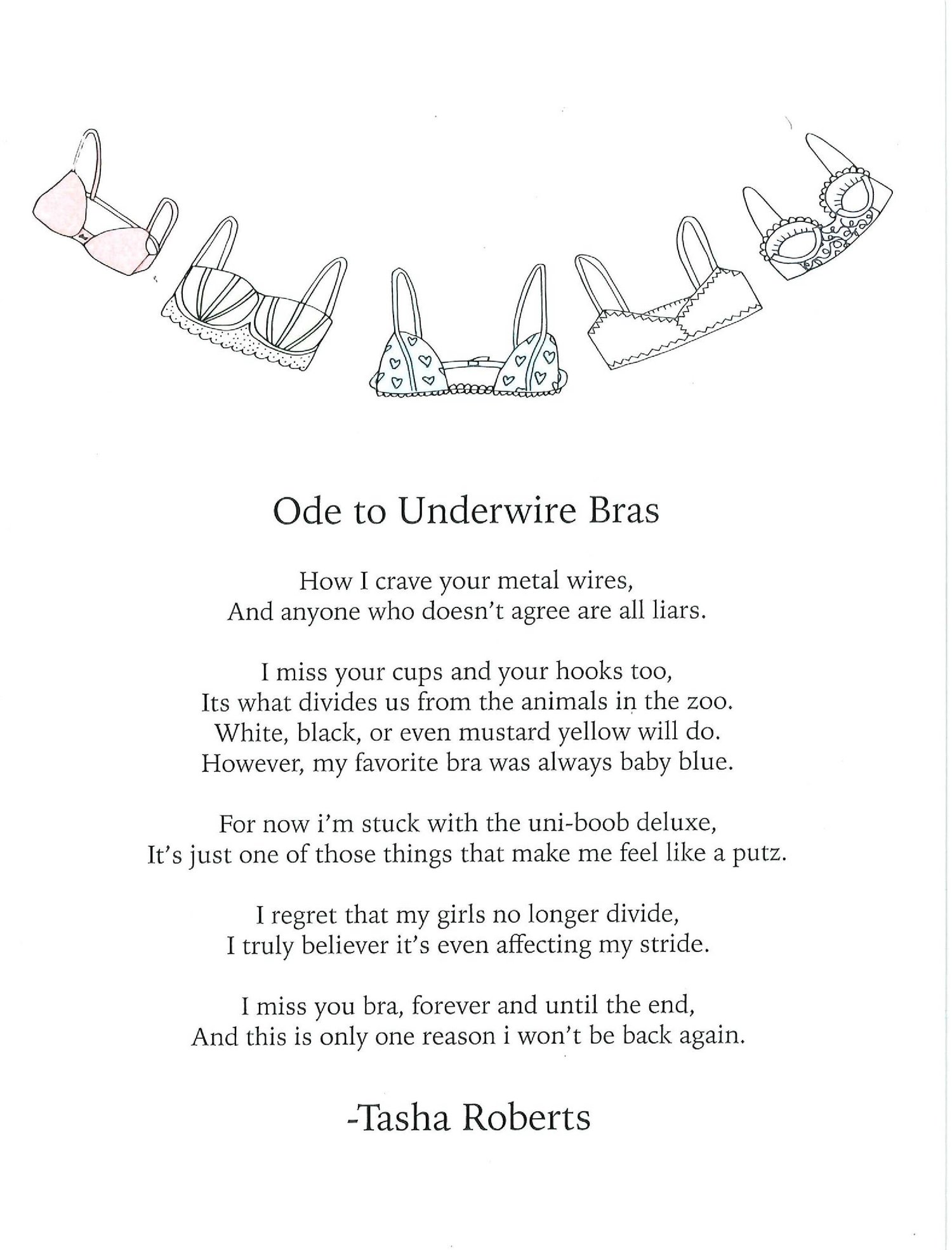 Poetry Art Print- Ode to Underwire Bras — Poetic Justice
