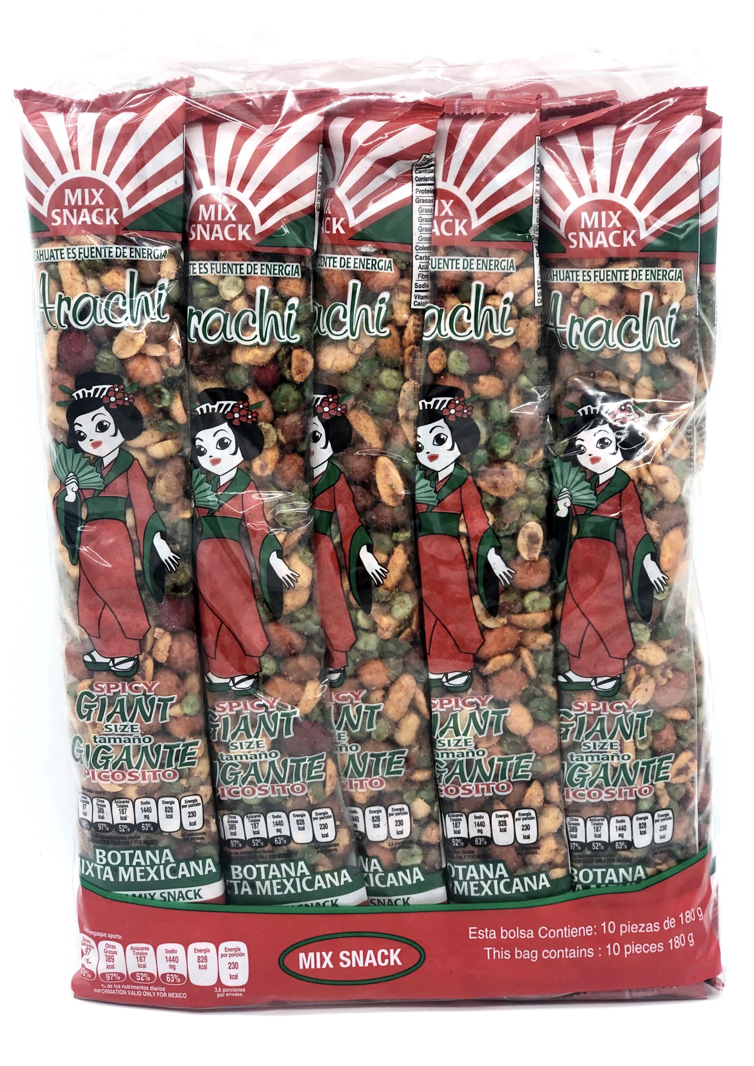 Arachi Spicy Giant Size Botana Mexicana Cacahuate 10 pieces per bag —  Dulfi.Us