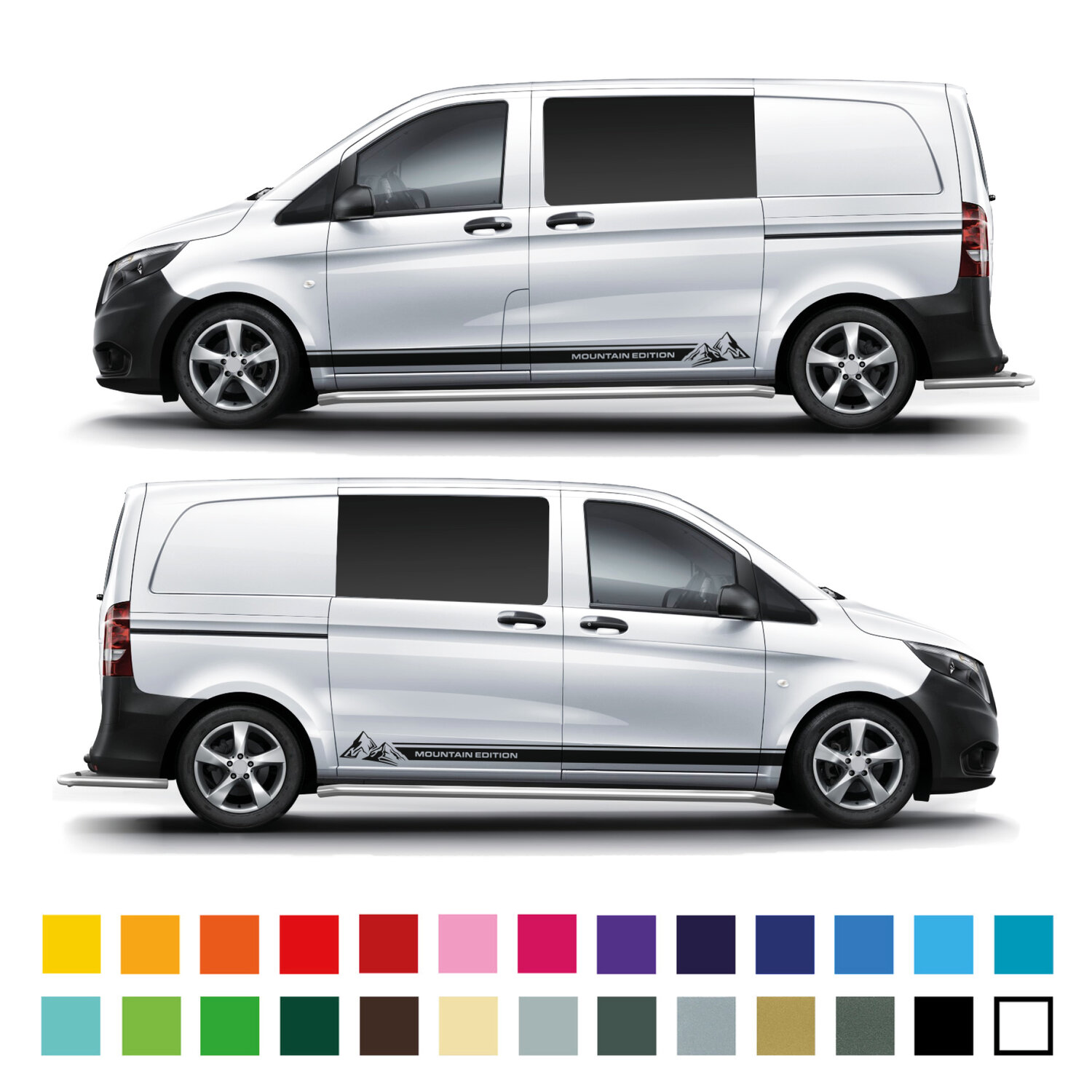 Mercedes Vito Graphics stripes Camper Van Decals Stickers mv5