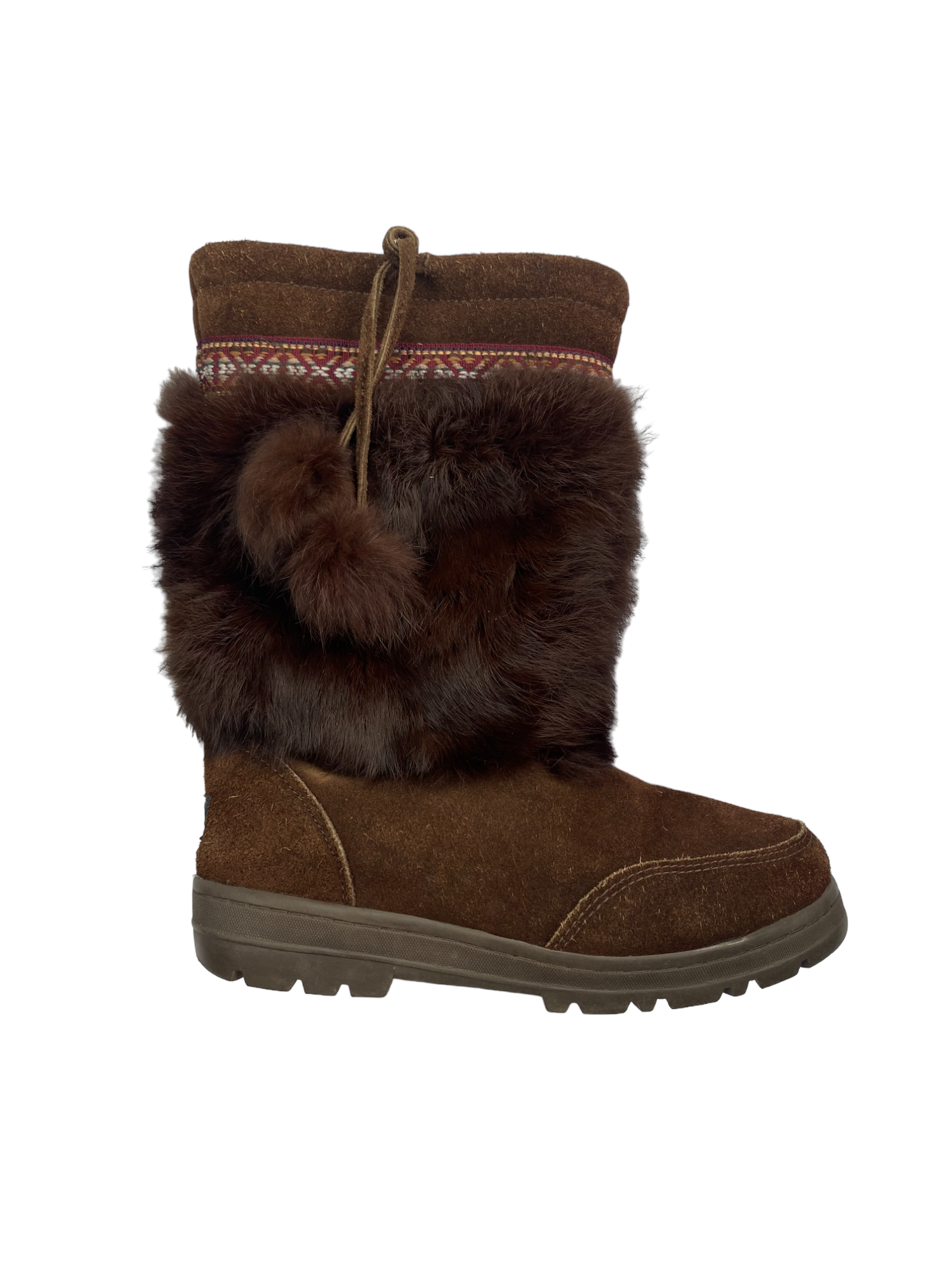Minnetonka Brown Rabbit Fur Boots — RENTRE