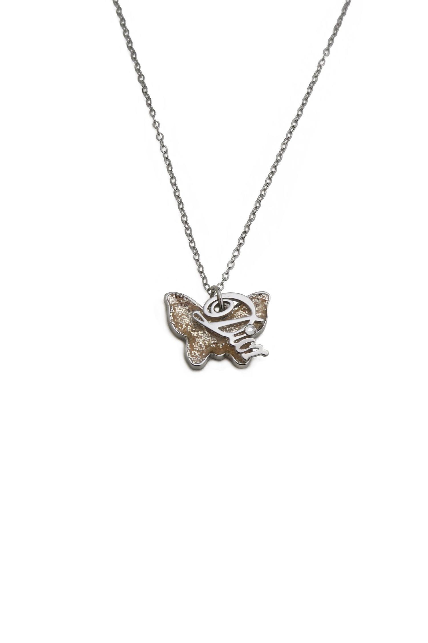 Authentic Dior Repurposed Pink Butterfly Necklace — LUXE Reworked