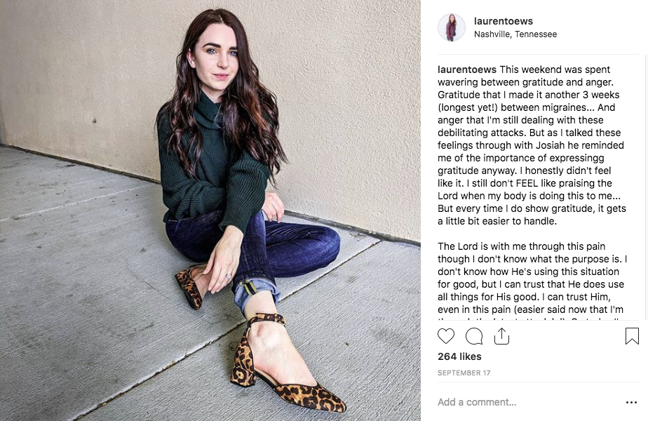 Lauren Toews Instagram Gratitude Challenge