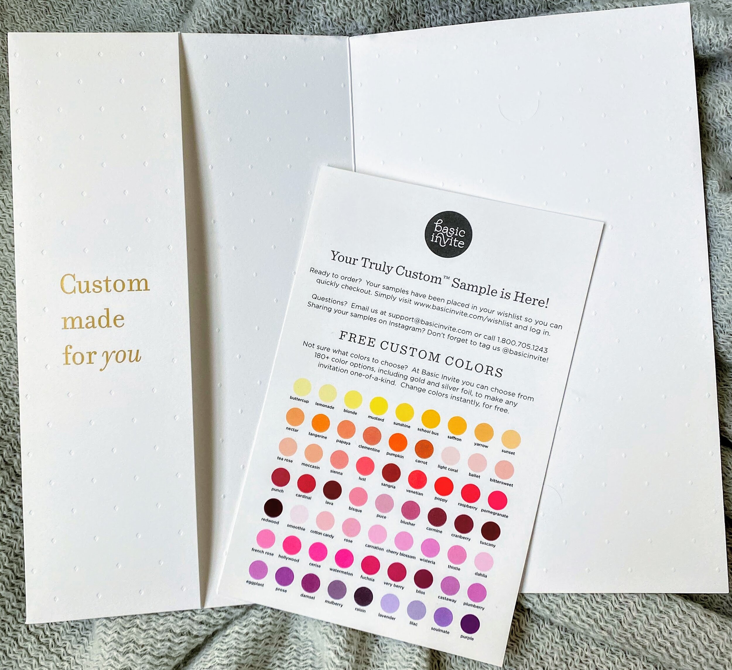 Custom colors from Basic Invite stationary
