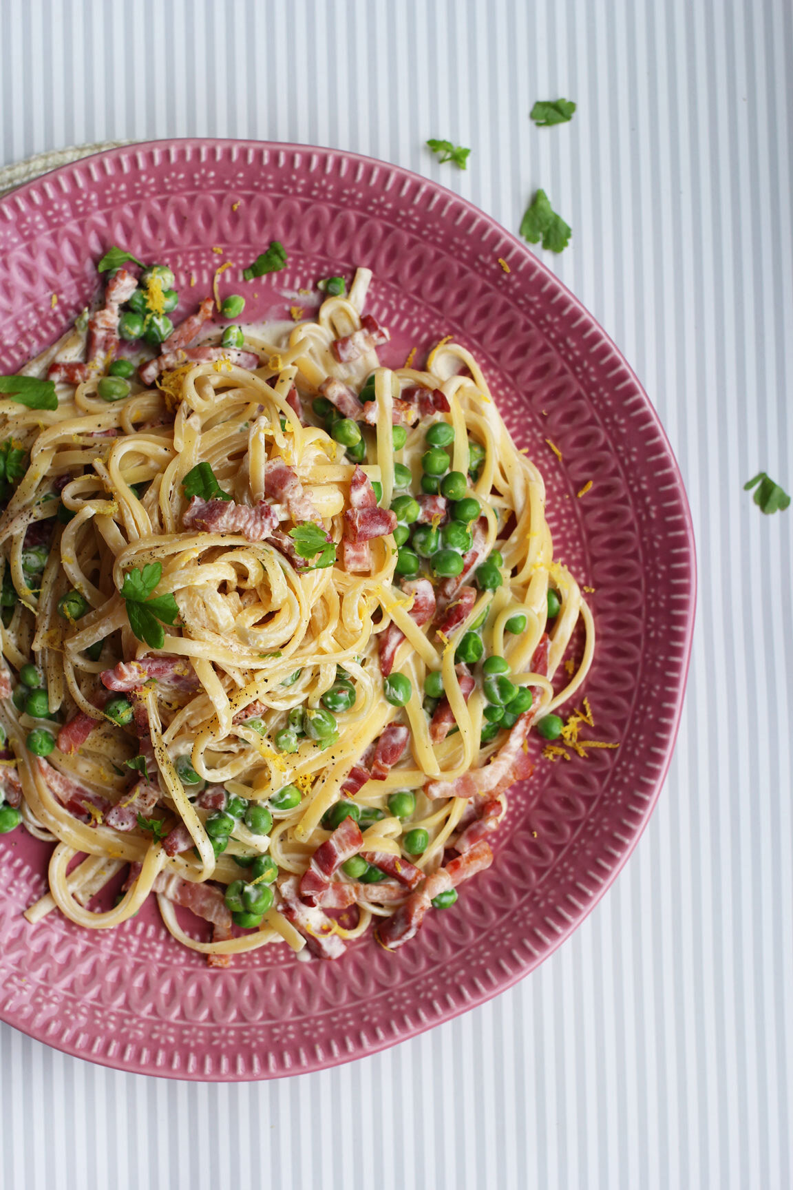 Lemon, Pea and Pancetta Pasta | The Mother Cooker