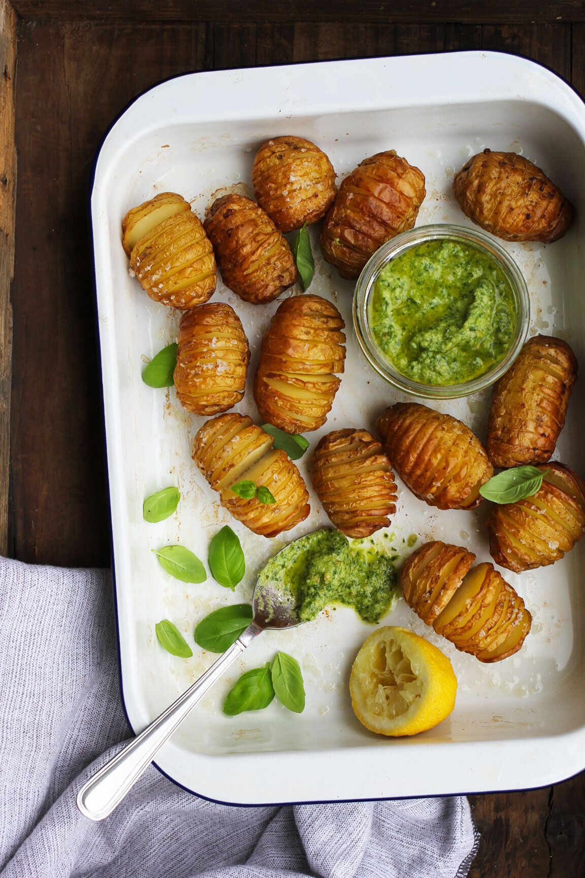 Hasselback Potatoes with Pesto | The Mothercooker