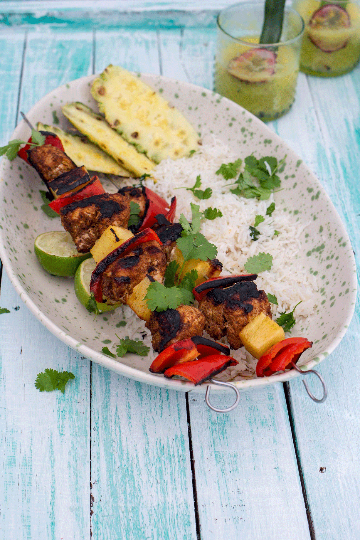 Jerk Chicken & Pineapple with Coconut Rice | The Mother Cooker