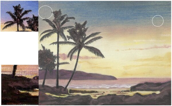 Palm Tree Sunset in Pastel Pencils