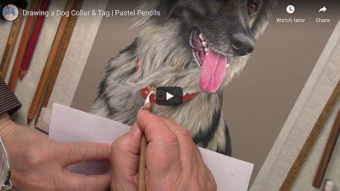 Drawing a Dog Collar & Tag | Pastel Pencils — The Colin Bradley School of Art