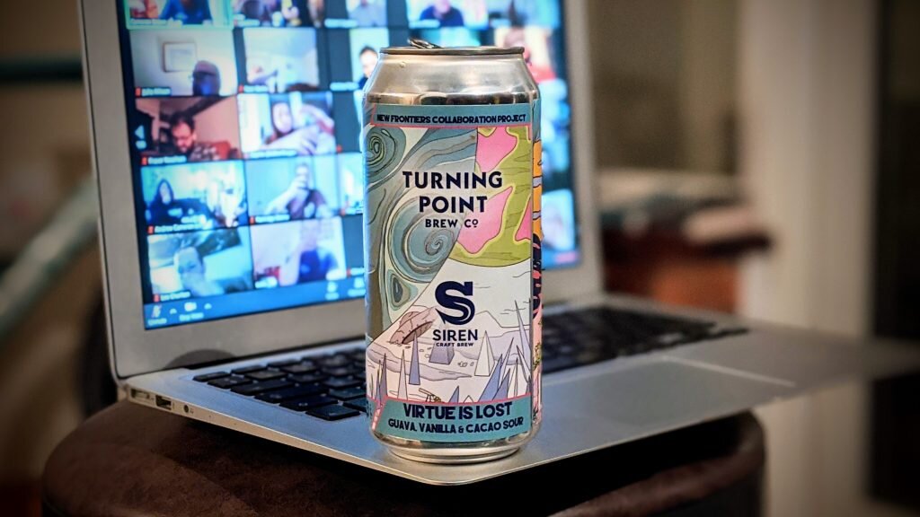 Pictures from the Turning Point brewery virtual online tasting pub night with Siren, Five Points, Roosters and Thornbridge Brewery
