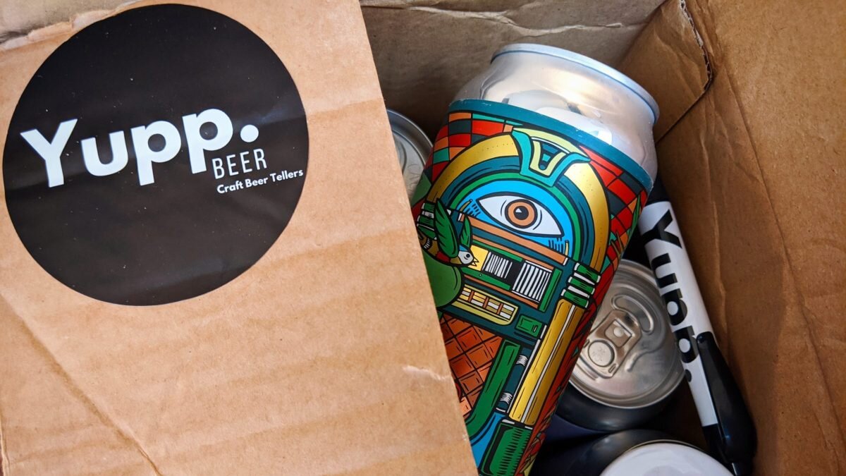 A picture of an Amundsen craft beer in the Yupp beer delivery box