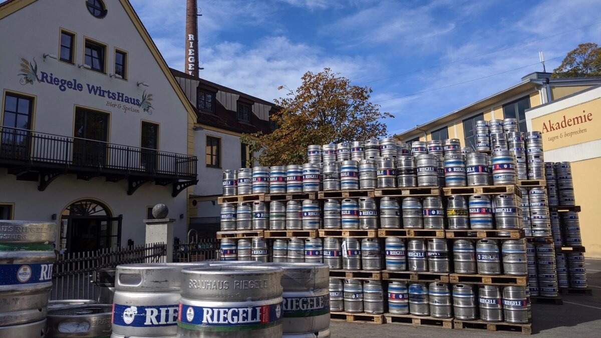 A picture of the Riegele Brewery, Bavaria, Germany on their brewery tour