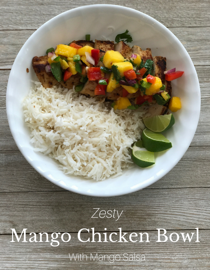 Zesty Mango Chicken Bowl With Mango Salsa