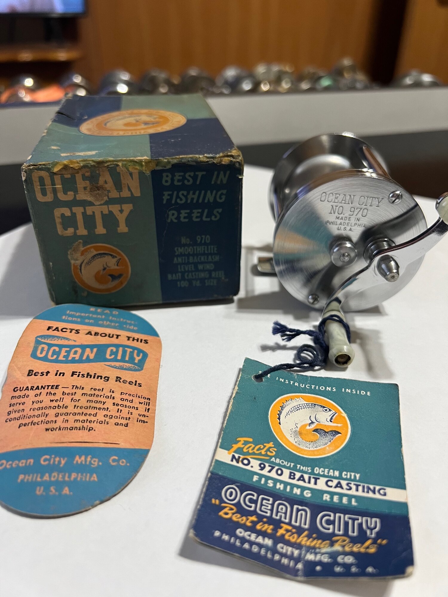 Ocean City No. #970 Smoothflight ABL Level Wind with Original Box  Circa-1948 — VINTAGE FISHING REELS