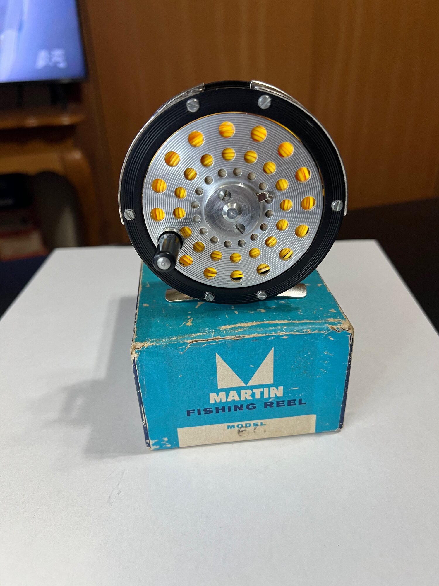 Vintage Martin fly fishing reel. model 70  blue chip new in box 89.99  Auction