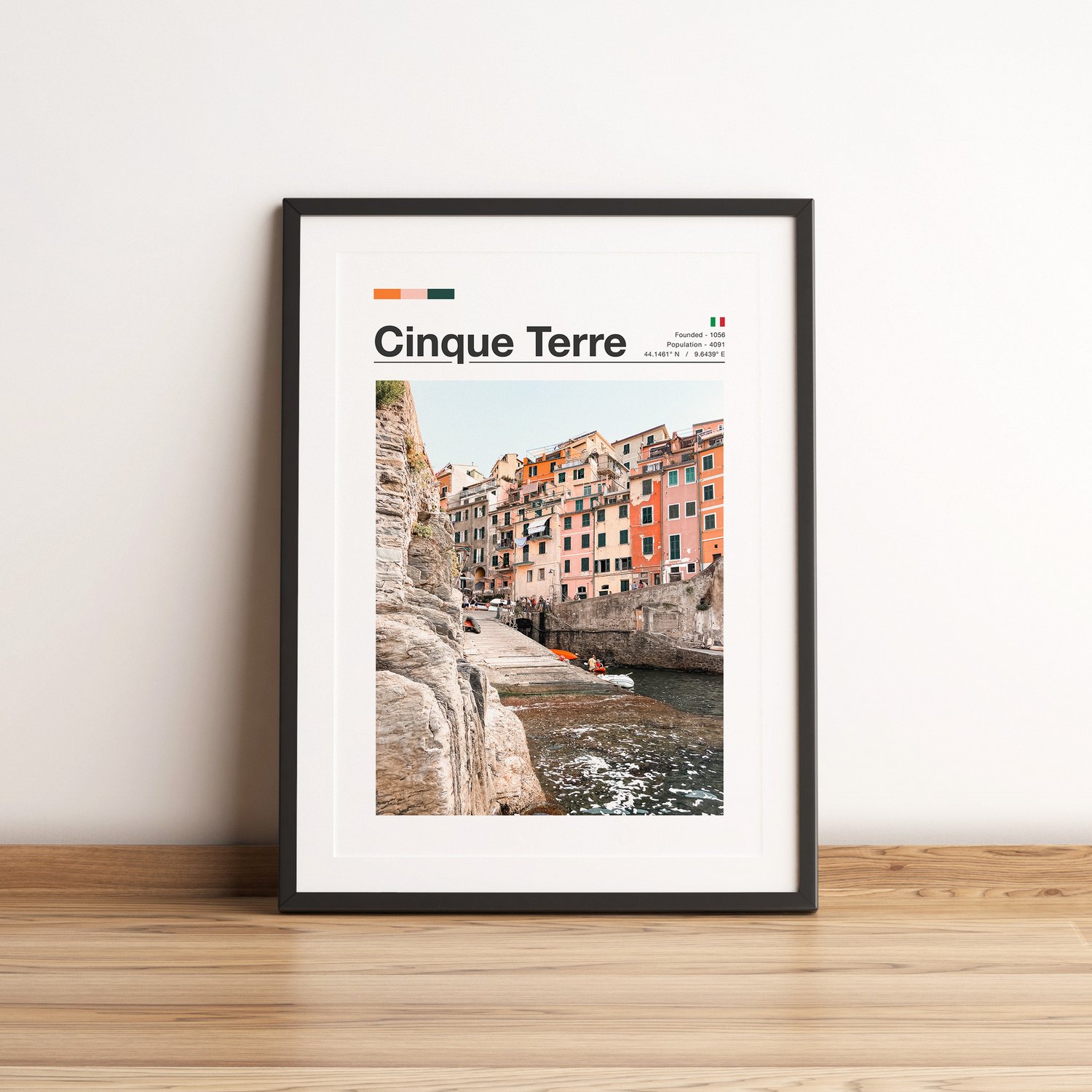 Cinque Terre Travel Poster | Cinque Terre Travel Print - Cinque Terre Print - Travel Poster - Minimalist - Colour Palette