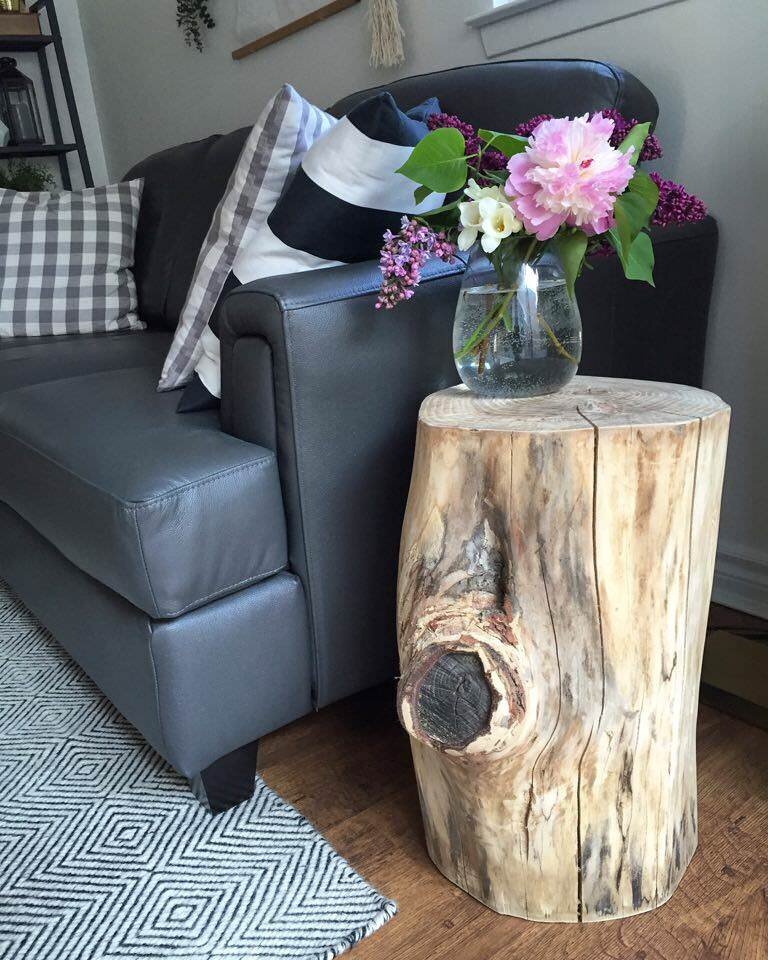 how to make tree stump tables