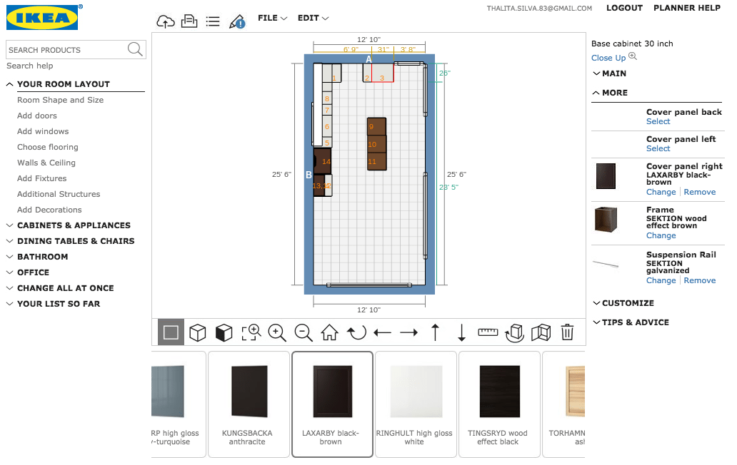 Planning IKEA kitchen cabinets