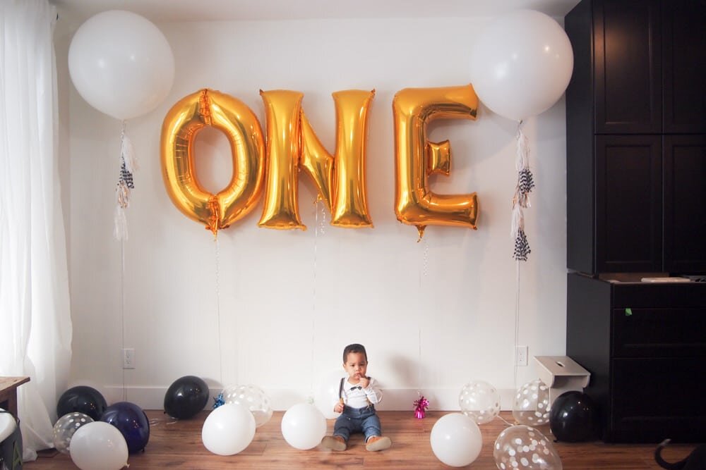 First Birthday Party in Black White and Gold-2