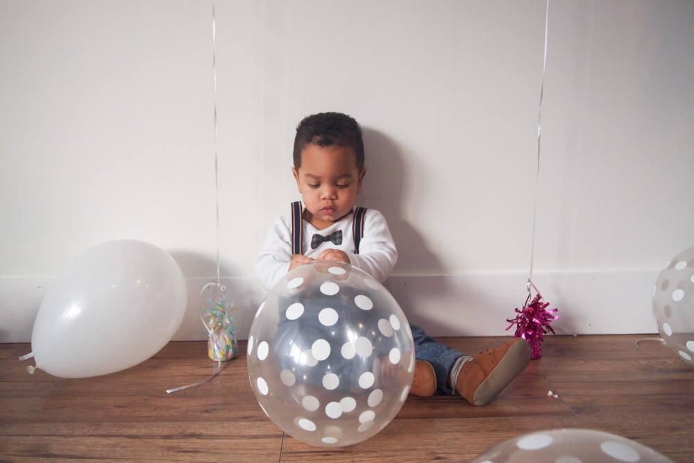First Birthday Party in Black White and Gold-6